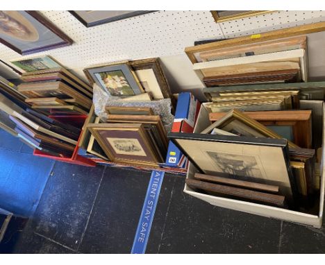 A large qty of framed prints and pictures