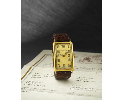 Patek, Philippe &amp; Cie. A rare and early 18K gold manual wind wristwatchDate: Manufactured 1924, sold 26th August 1925Move