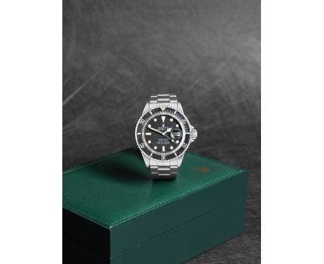 Rolex. A stainless steel automatic calendar bracelet watchModel: SubmarinerReference: 16800Date: Purchased 12th January 1983M