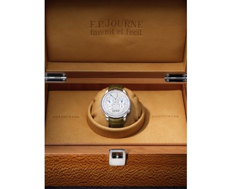 F.P. Journe. A fine platinum manual wind dual time wristwatch with dual escapements, power reserve and hack feature for secon