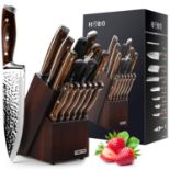 RRP £79.12 15-Piece Japanese Chef Knife Set with Sharpener