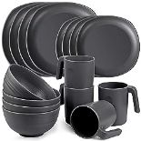 RRP £41.54 Greentainer Unbreakable Lightweight Dinnerware Sets