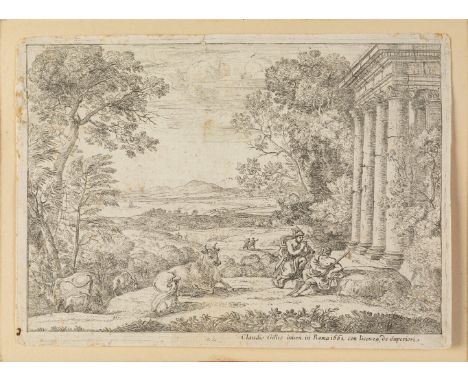 CLAUDIO DE LORENA (Lorraine, France, 1600 - Rome, Papal States, 1686)."Mercury and Argos", 18th century.Etching on paper.It h