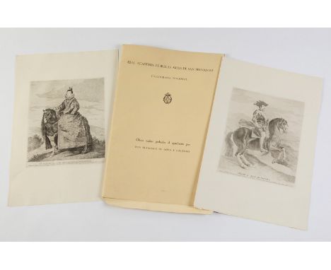 FRANCISCO DE GOYA Y LUCIENTES (Zaragoza, 1746 - Bordeaux, 1828).Folder with 15 etchings on paper, based on paintings by DIEGO