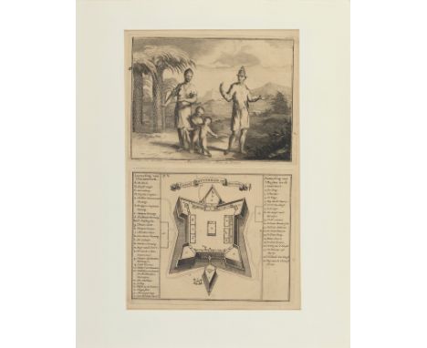 Map of Fort Rotterdam on Macassar and Macassar Family (Indonesia), 18th century.Engraving on paper.Draughtsman and engraver: 