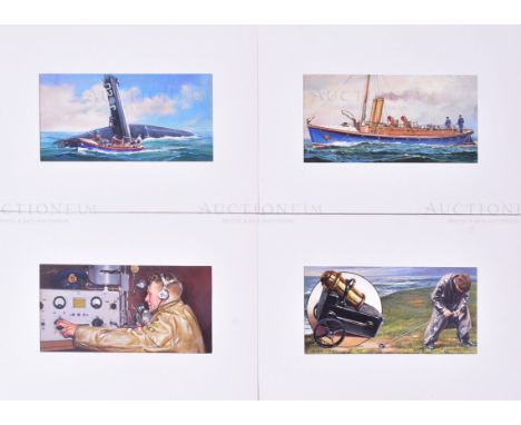 Ogdens Cigarettes - The Story Of The Life-Boat (c1950s unproduced set) - four original hand painted mixed media artwork piece