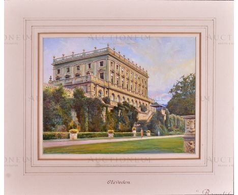 WD &amp; HO Wills Cigarette Cards &ndash; Beautiful Homes (1930) - ' Cliveden ' - the original hand painted mixed media artwo