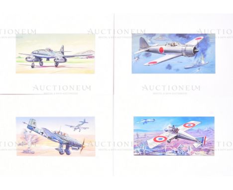 Richard Ward - x4 highly detailed, mixed media, original paintings of military aircrafts, by Richard Ward. Believed to have b