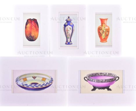 Ogden's Cigarette Cards (1925) - x5 pieces of highly detailed, mixed media, original artwork created for the 'Modern British 