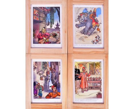 Louis Ward (1913 - 2005) - x4 pieces of detailed, mixed media, original paintings by Bristol artist Louis Ward, believed to h