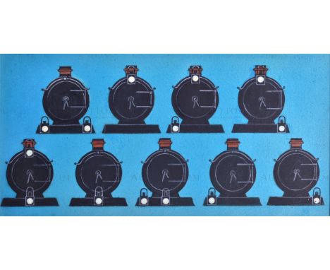 W.D. and H.O. Wills Cigarette Cards (1939) - a piece of highly detailed mixed media original artwork for the 'Locomotive Head