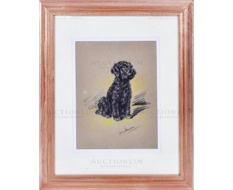 Lucy Dawson (1870 - 1954) - an original pastel artwork by British illustrator Lucy Dawson, depicting a French Poodle. Believe