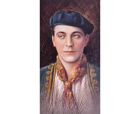 W.D. and H.O. Wills Cigarette Cards (1928) - a piece of highly detailed mixed media original artwork for the 'Ricardo Cortez'