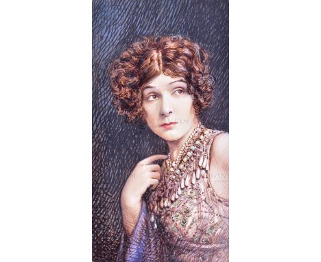 W.D. and H.O. Wills Cigarette Cards (1928) - a piece of highly detailed mixed media original artwork for the 'Norma Talmadge'