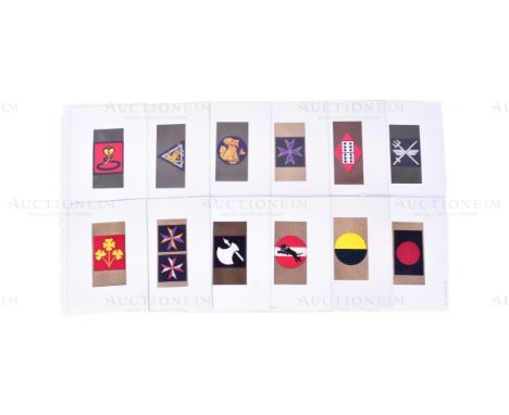 Mardon, Son & Hall - Cigarette Card Artwork - 'Regimental Badges' (unproduced series c1950s) - 12x original pieces of hand pa