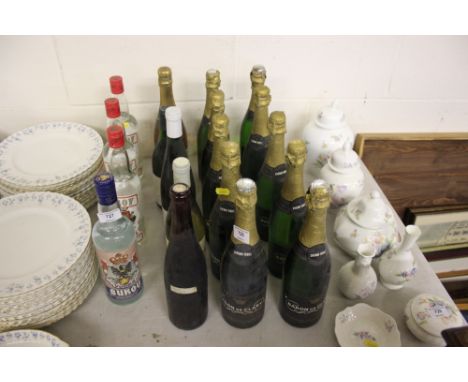 Ten bottles of Baron De Clary white sparkling wine; together with various other wine (15)