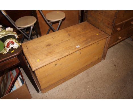 A stripped pine carpenters tools chest 