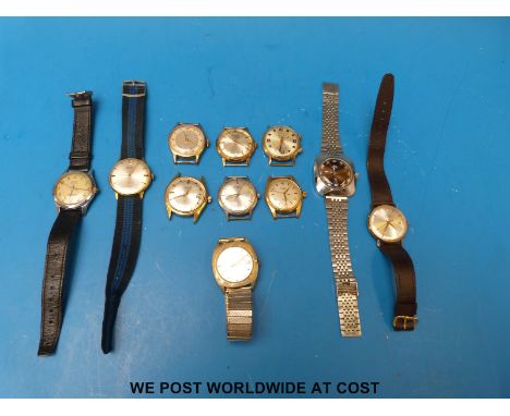 Eleven vintage mechanical wristwatches including Smiths, Sekonda, Ingersoll etc