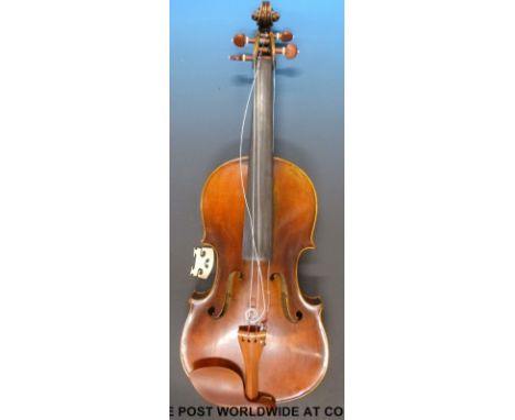 A late 19th/20thC viola labelled Ernst Heinrich Roth, reproduction of Antonius Stradivarius (41cm back)