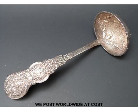 A Dutch white metal ladle, with Dutch silver marks c1900 length 26cm (185g)