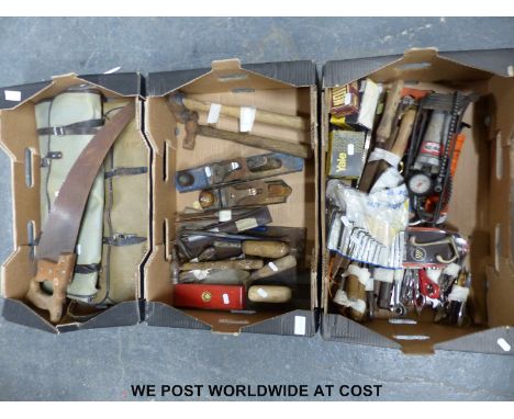 A quantity of vintage hand tools to include Lada cars tool kits
