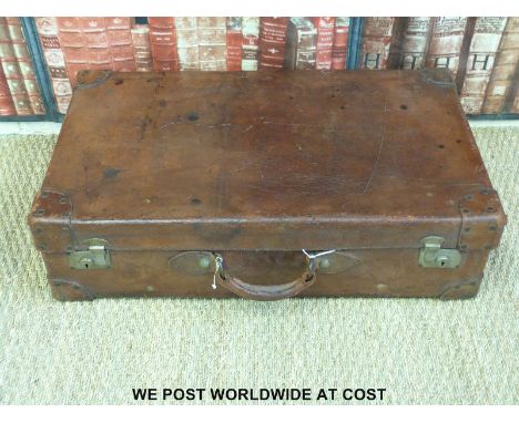 A vintage leather suitcase