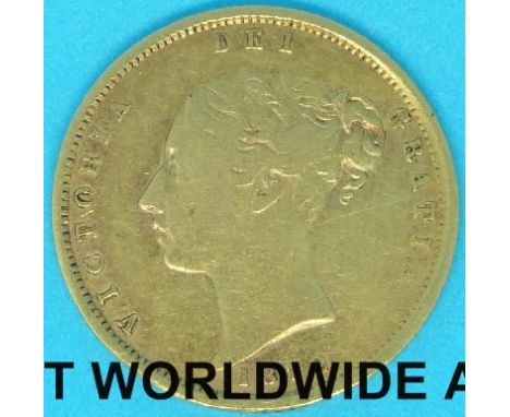 An 1872 Victoria young head gold half sovereign die no 93, first reverse