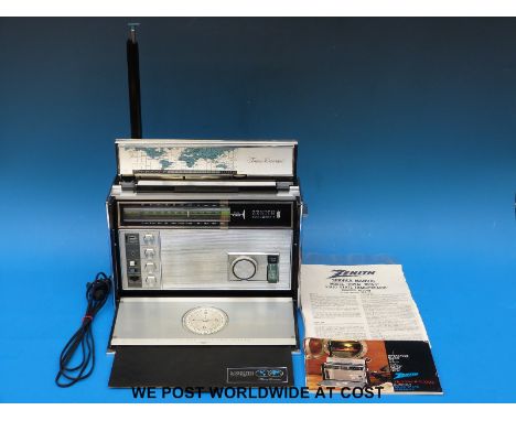 A Zenith Trans-Oceanic Royal 7000-1 radio with original paperwork