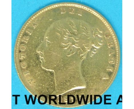 An 1876 Victoria young head gold half sovereign die no 98, first reverse