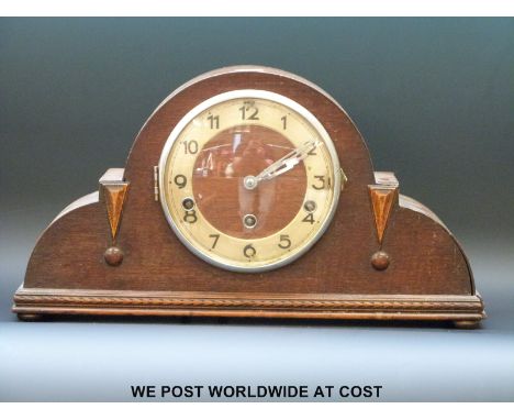 Three train mantle clock with Westminster chimes 