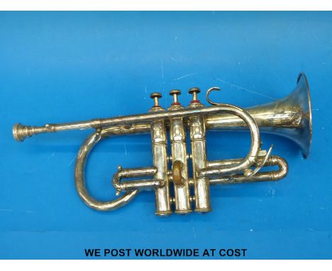 A Triumph class 'A' soprano cornet no. 2212g, an ex-Salvation Army example, with case and mouthpiece