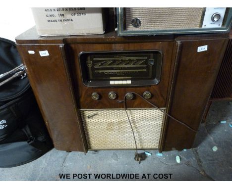 A vintage/retro Ferguson radiogram with a Garrard 6.300 record deck 