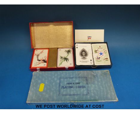 Fifteen sets of shipping line playing cards including Blue Star Line, Union Castle Line, Prince Line, Glen Line and others