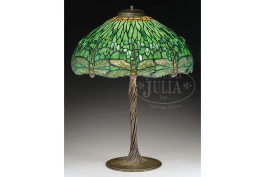 TIFFANY STUDIOS DROPHEAD DRAGONFLY Tiffany Flying Dragonfly Table Lamp