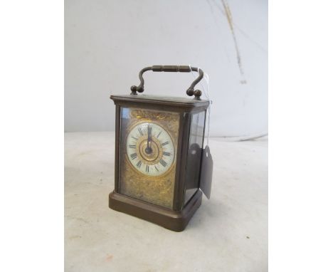 A brass carriage clock