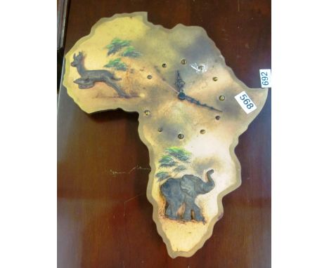 A clock shaped as Africa