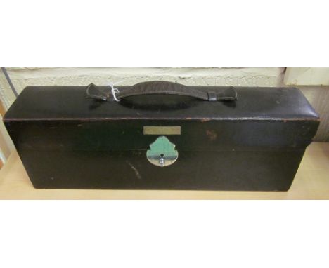 A silver and green enamel vanity set in leather travel case