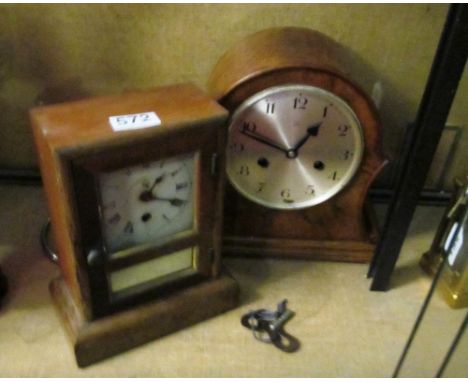 An American clock and an Edwardian mahogany clock
