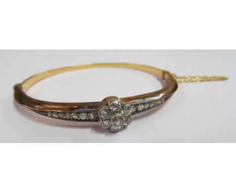 A diamond set bangle 12.2g not marked