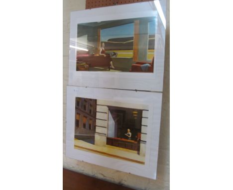 Two Edward Hopper prints Western Motel and New York Office
