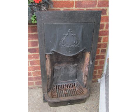A marble fireplace (missing single pillar)