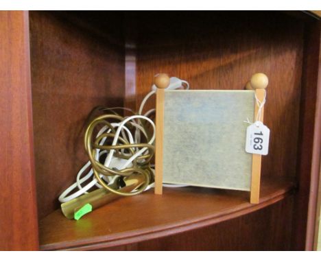 A Laura Ashley table lamp base, child's light, brass light and bathroom stand