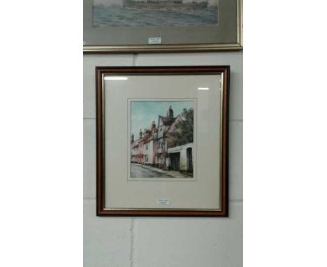 R Siger, Bury st Edmunds Watercolour 17x20cm