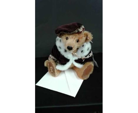 Steiff limited edition Henry VIII Teddybear with certificate 26cm high