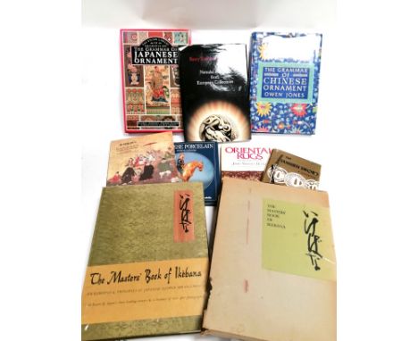 A selection of reference books on the subject of Asian art,  to include a mid 20th Century Japanese 'The Masters View of Ikeb