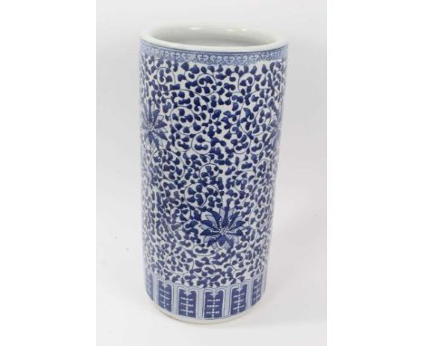 Chinese blue and white porcelain stick stand, 46cm height