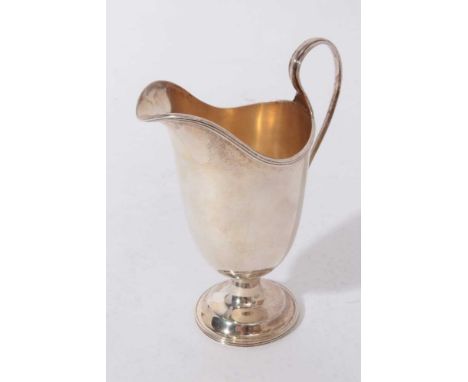 Victorian silver helmet-shaped cream jug, on pedestal foot, 4.7ozs ,13cm