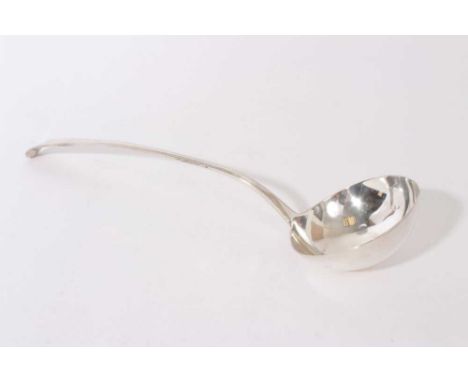 George III Beaded Old English pattern Silver soup ladle (London 1782), maker G.J., all at 5oz, 25cm in overall length