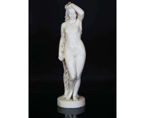 A Copeland parian figure of Daphne1860'sAfter Marshall Wood, standing nude before a laurel tree, impressed Copeland, 56cm hig