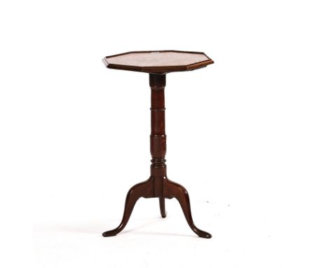 A GEORGE III OAK OCTAGONAL TOPPED TRIPOD WINE TABLECirca 1780, 46cm wide; 71cm high